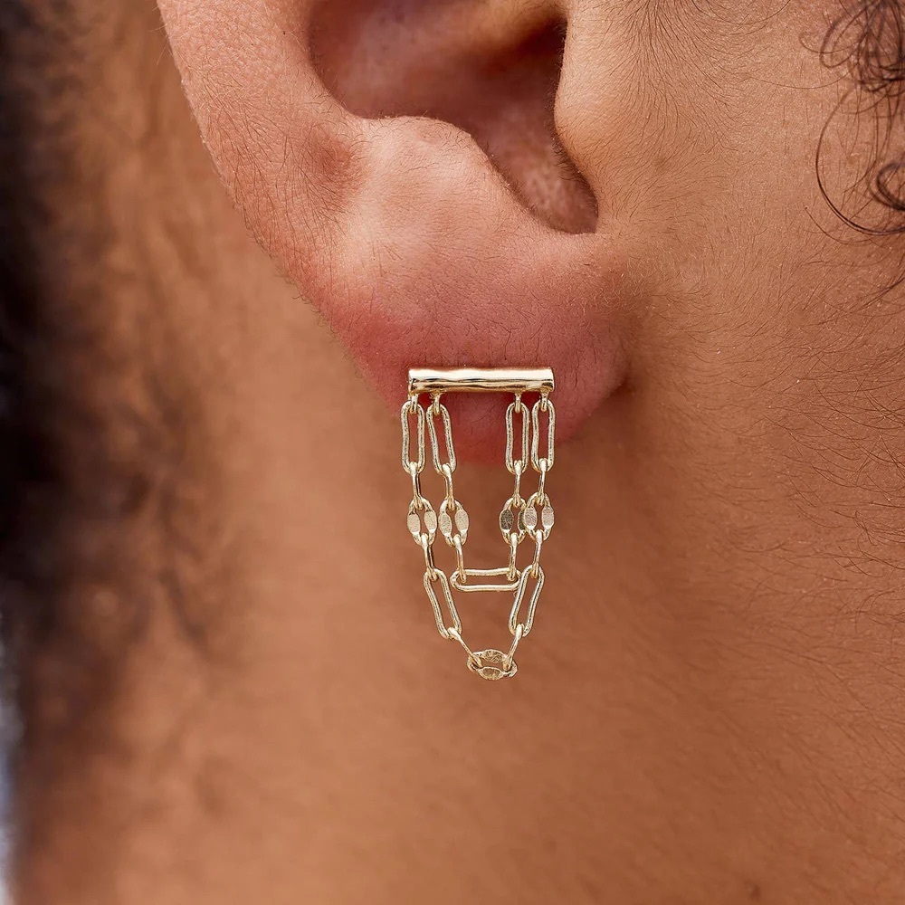 Pura Vida Gold Chain Link Drop Earrings